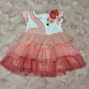 Nannette Baby Fancy Flamingo Dress Top Size 24 Months Infant Girls Pink Tiered